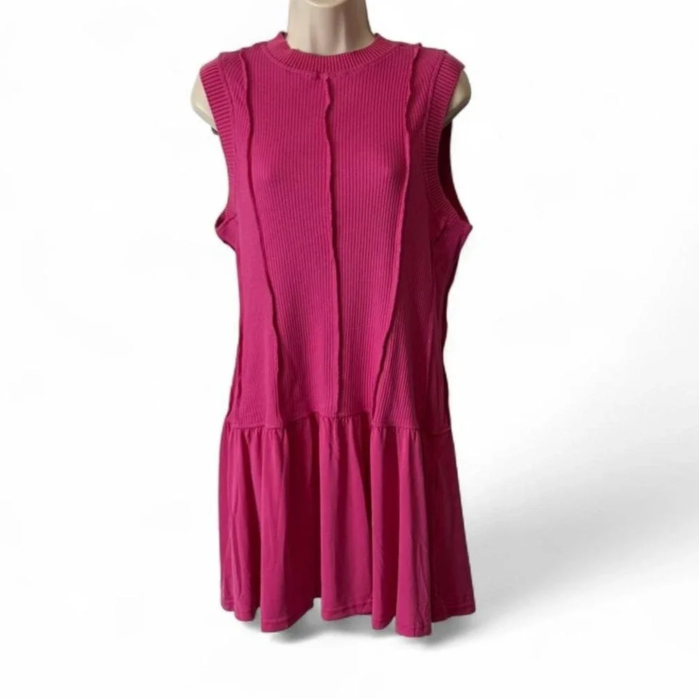 pink anthropologie dress By Plunge Drop-Waist A-Line Mini fitting mini featuring flattering ruching. Anthropologie | Dresses | Vibrant
